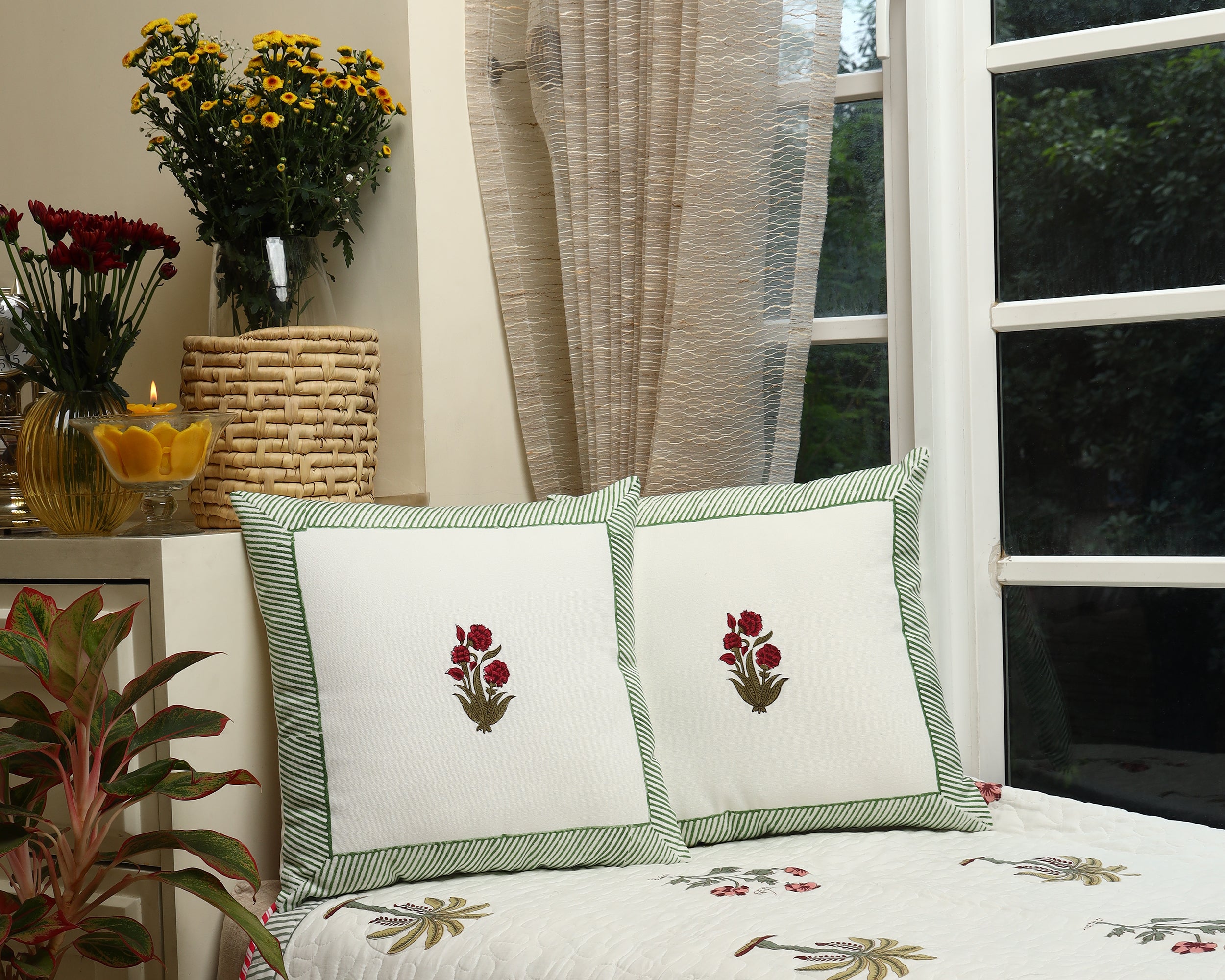 Blush Flora Cushion Cover Set of 2