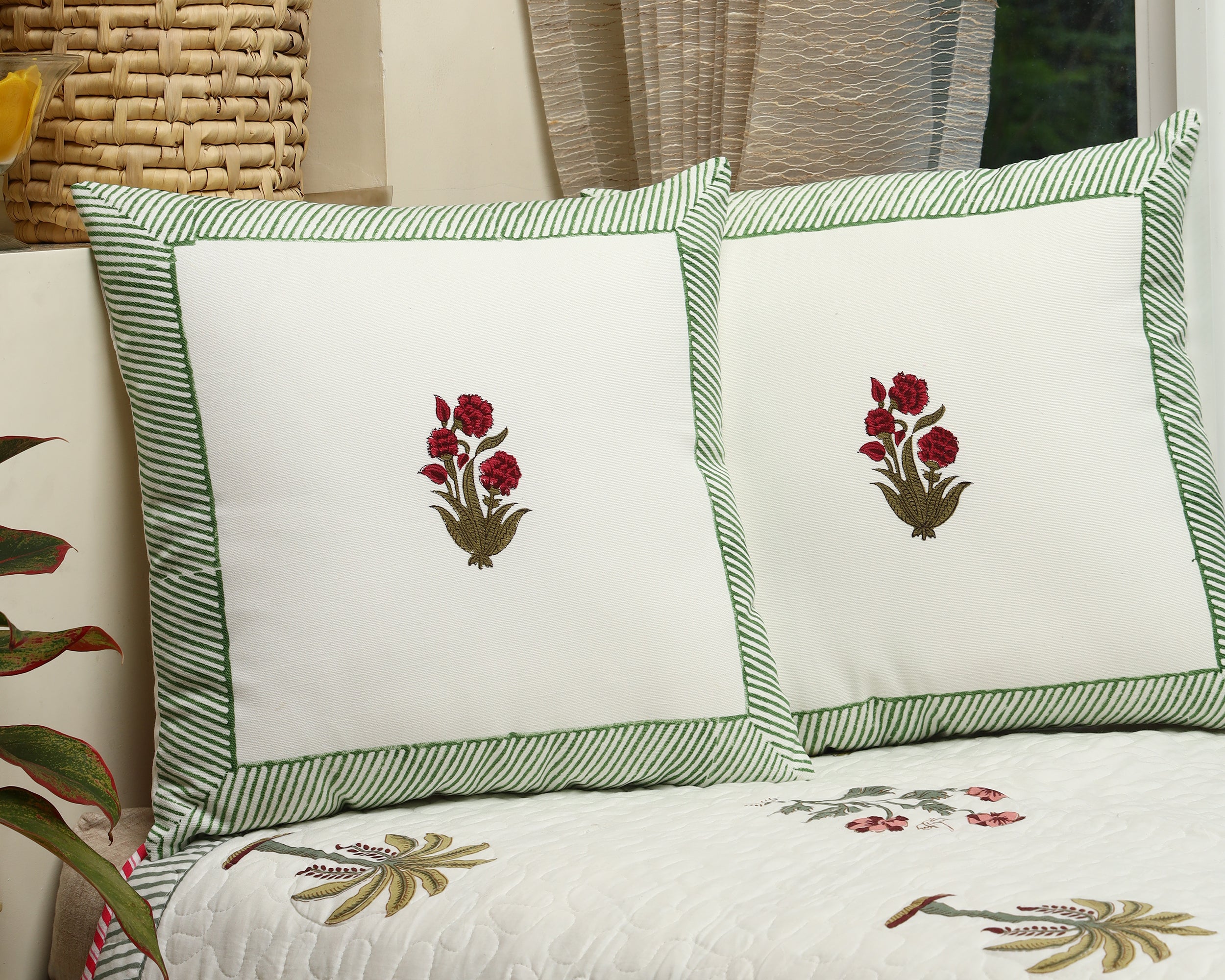 Blush Flora Cushion Cover Set of 2