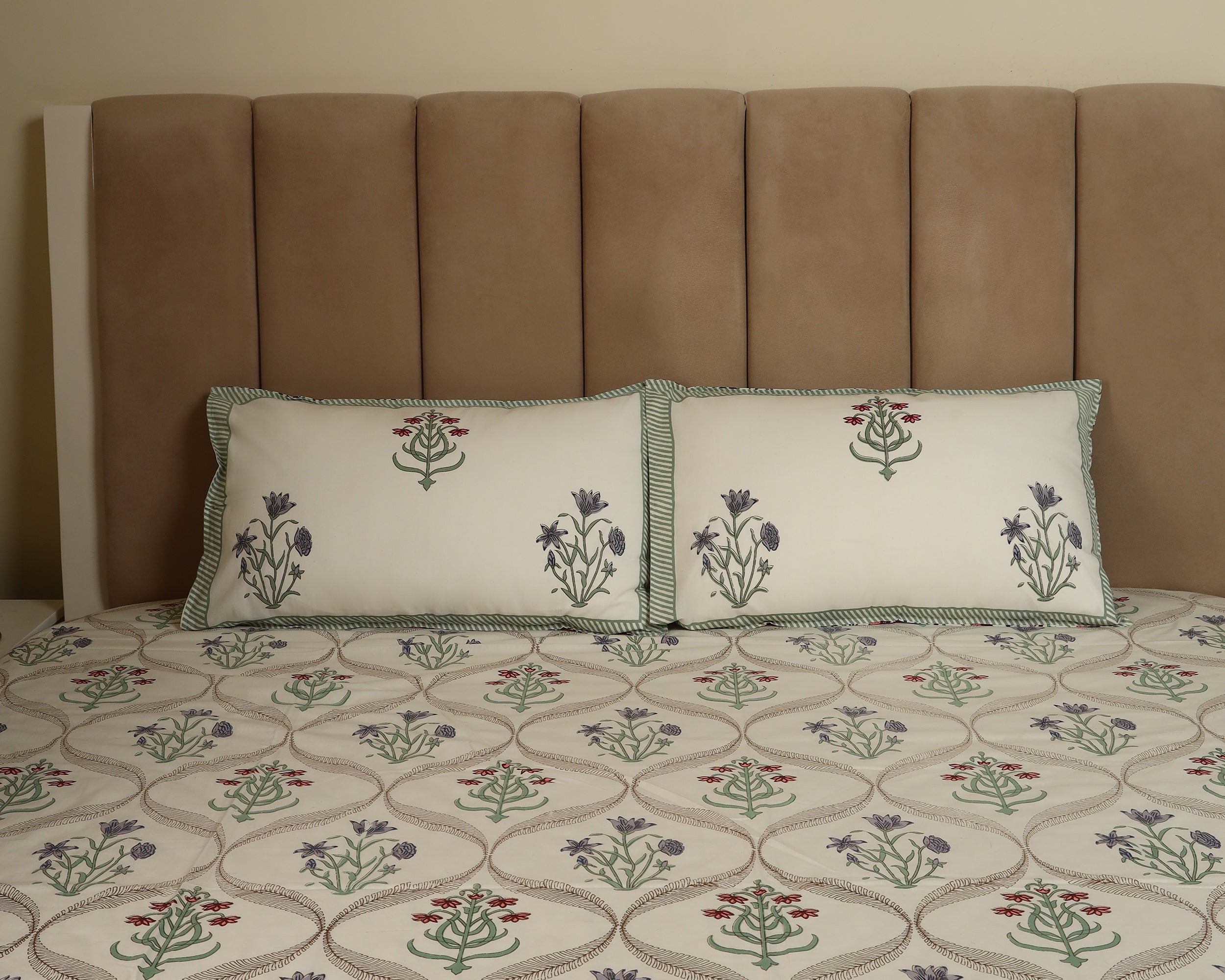 Mughal Garden Bahaar Handblock Printed Bedsheet
