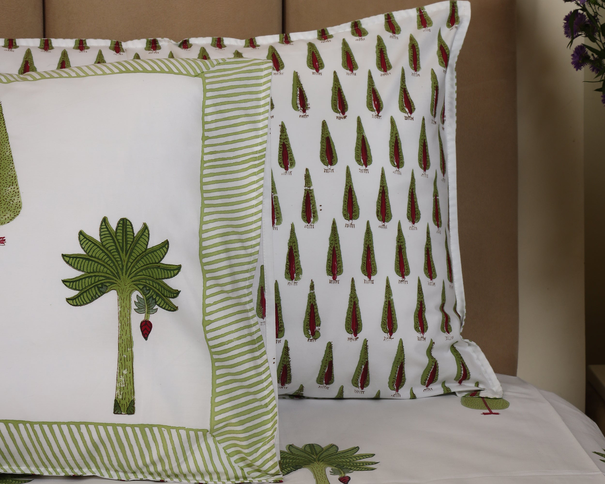 Tropical Oasis Handblock Printed BedSheet