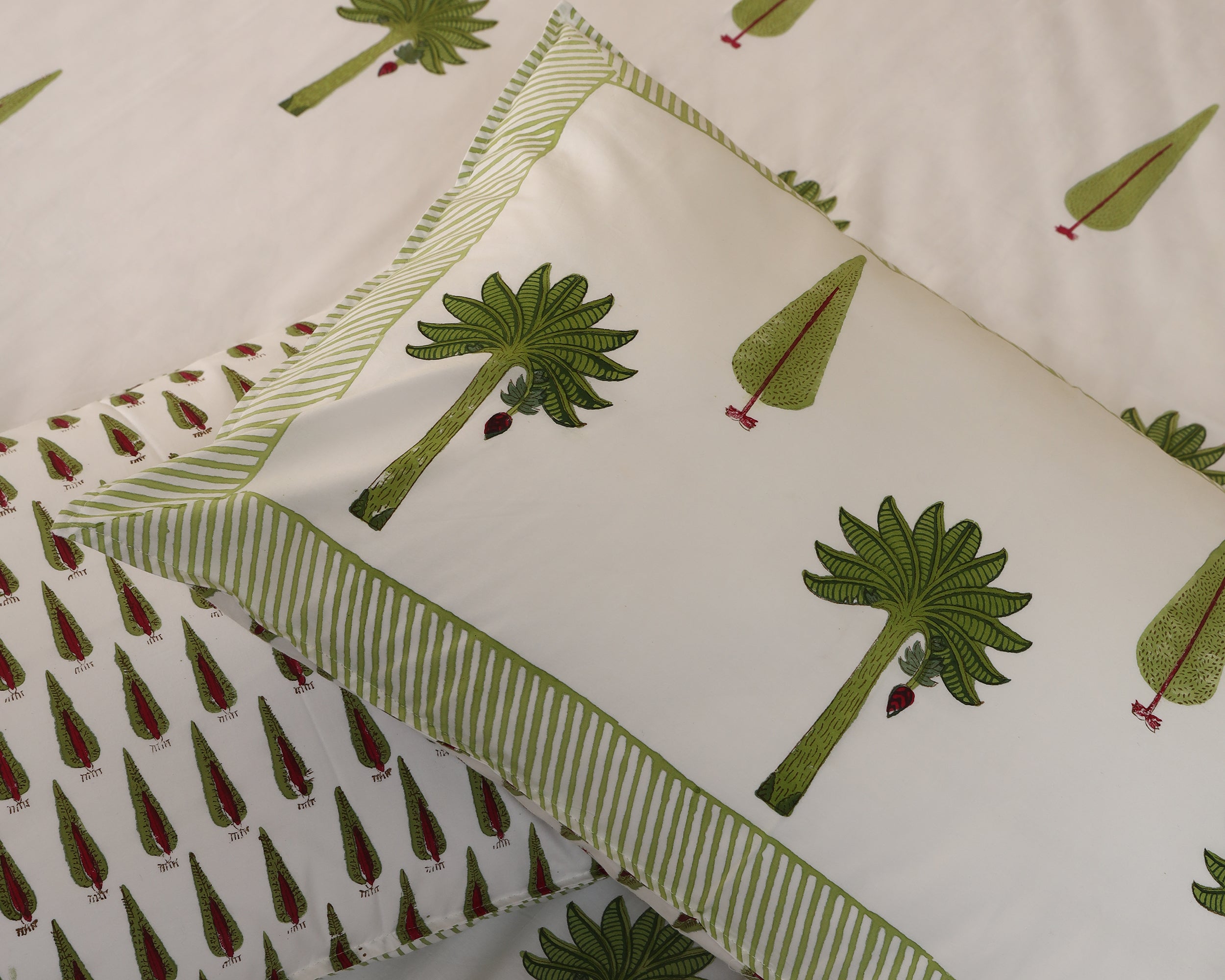 Tropical Oasis Handblock Printed BedSheet