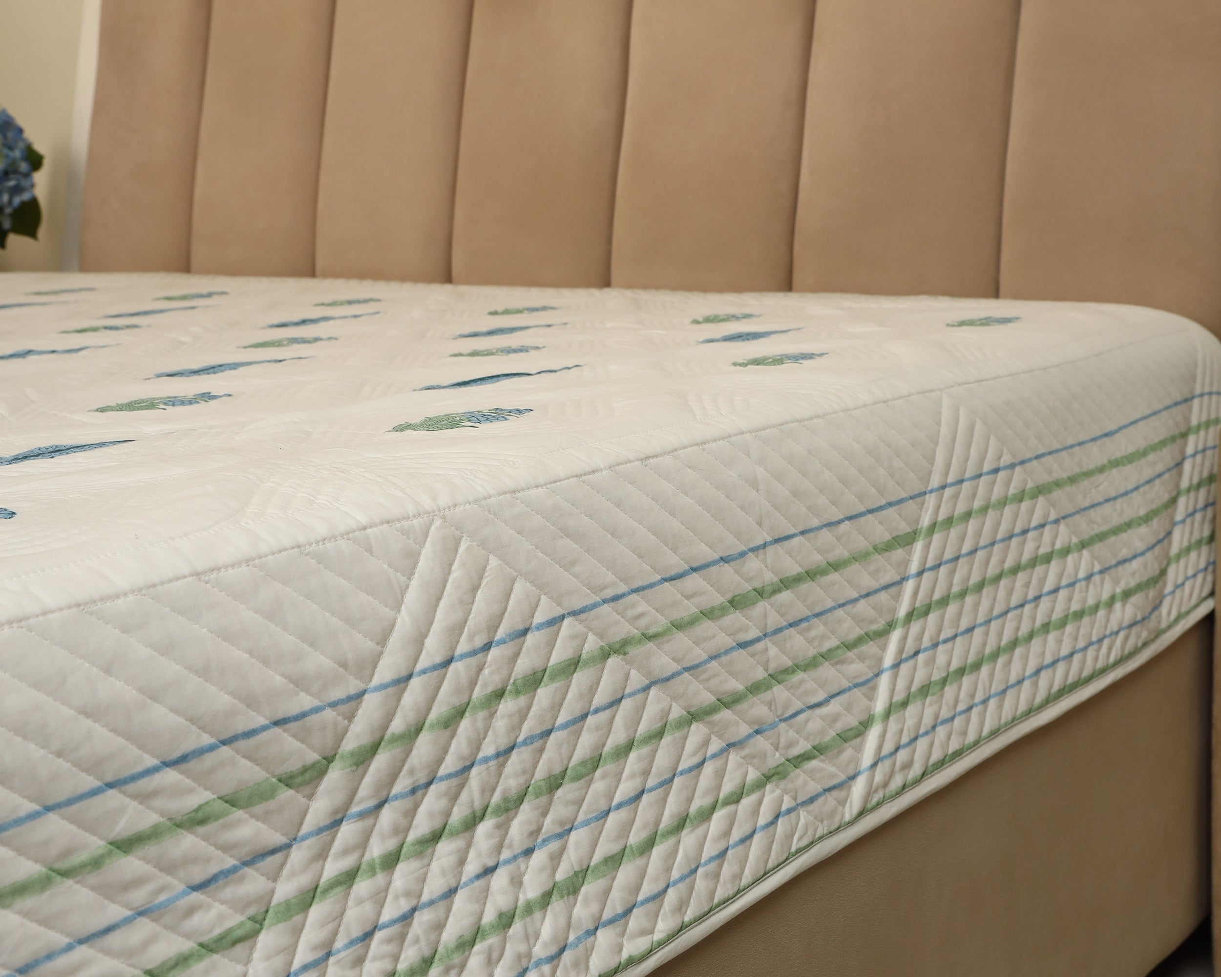 Bagh-e-Neel Quilted Bedcover with Cushion Covers