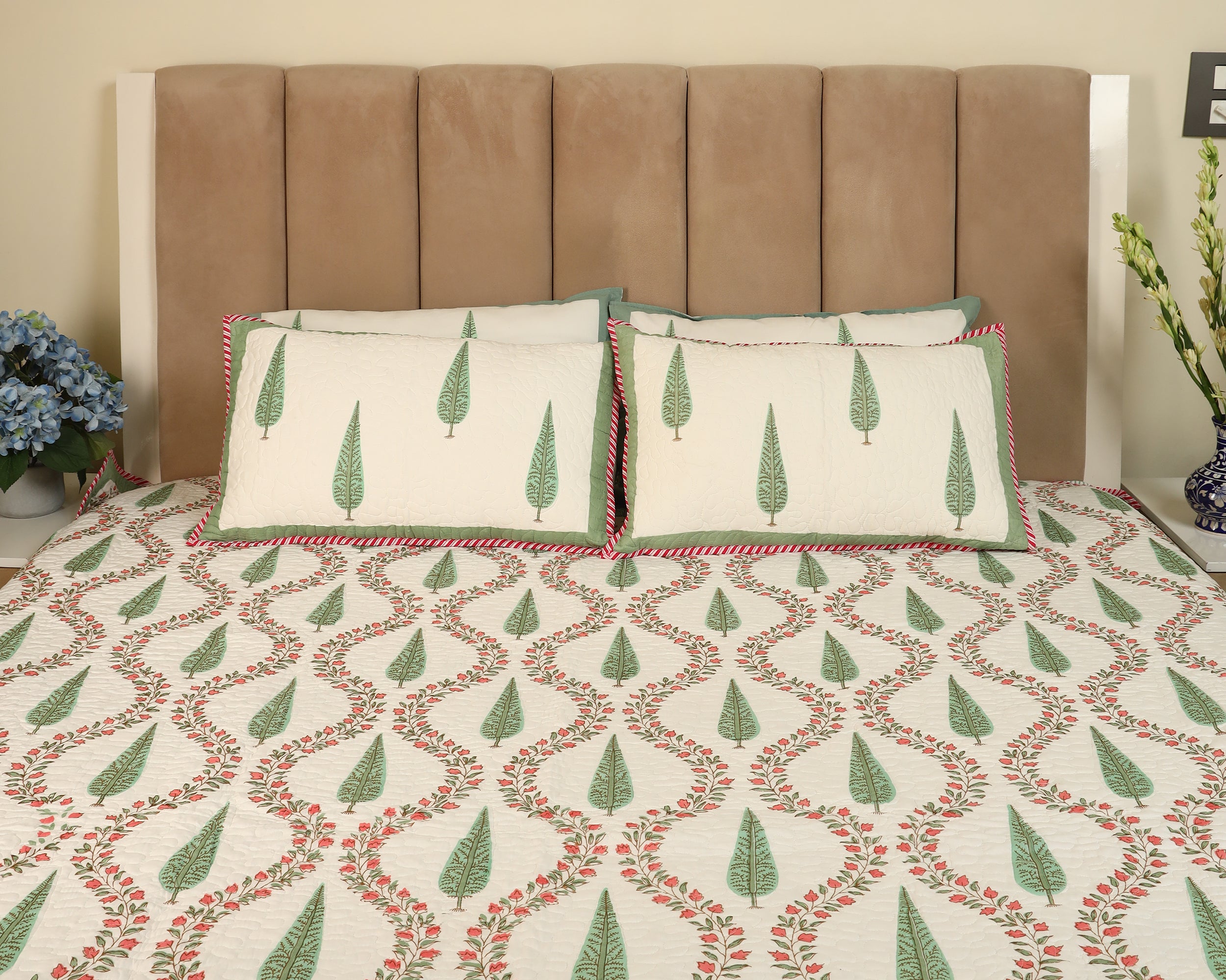 Evergreen Flow Quilted Bedcover Reversible