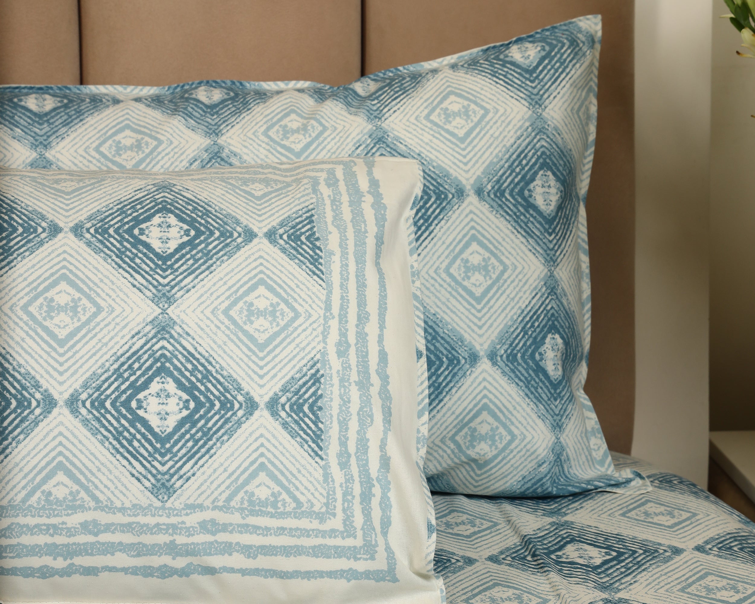 Artisan Blue Diamond Block Print Bedsheet