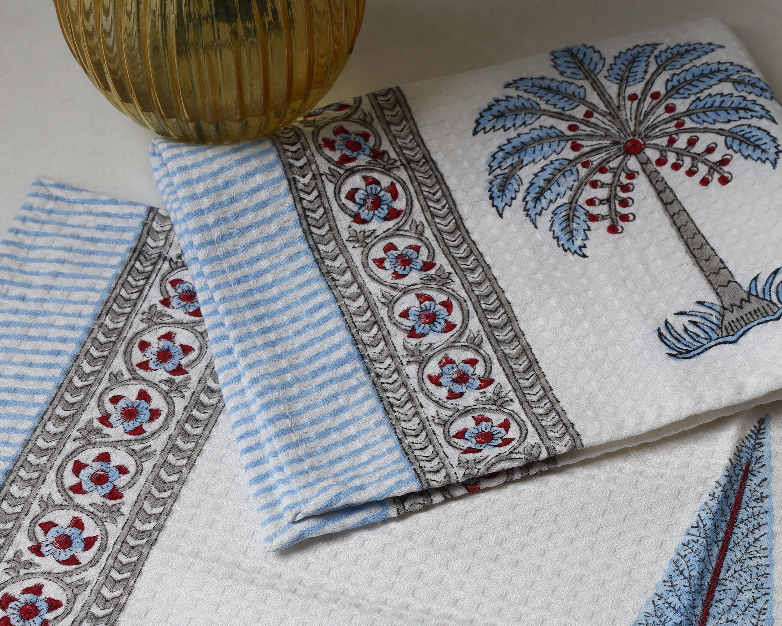 Palm Grove Waffle Cotton Towel Set