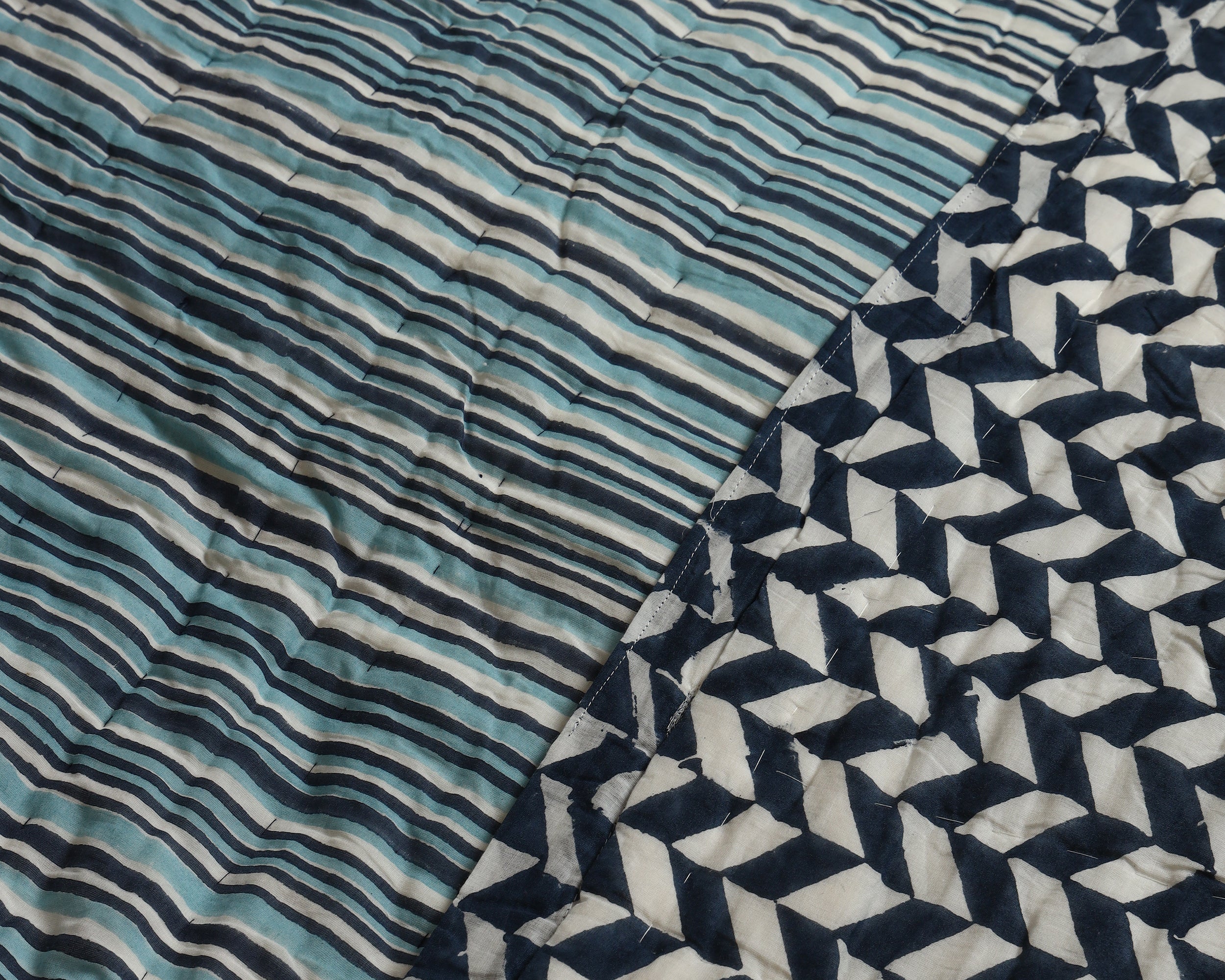 Blue Urban Stripe Quilt