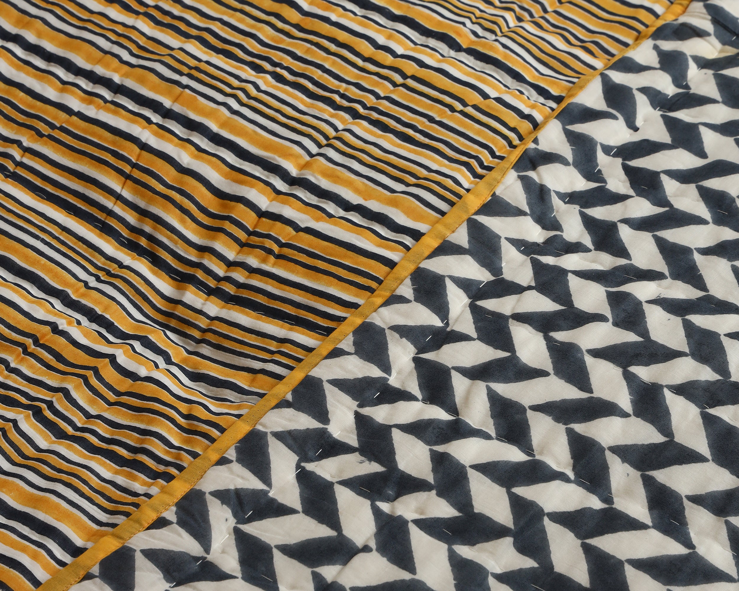 Yellow Urban Stripe Quilt